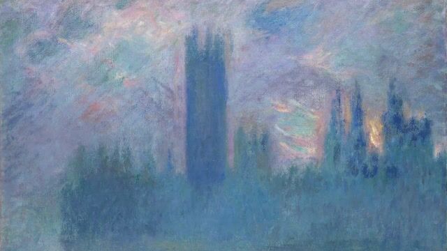 Houses of Parliament, London, Sun Breaking Through the Fog