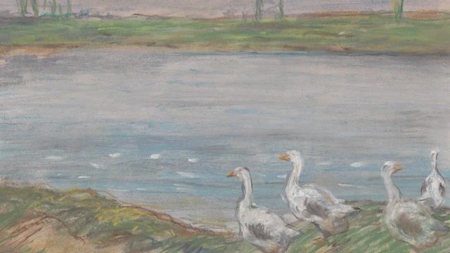 Four Geese by a Pond