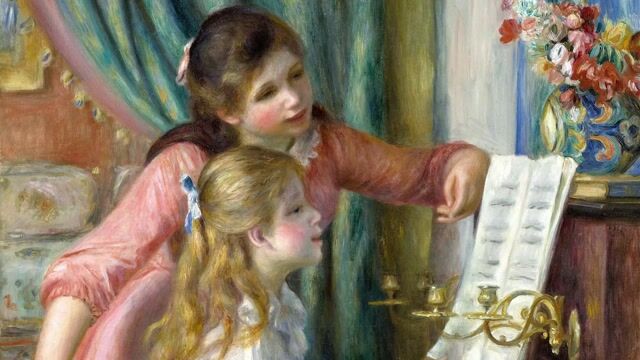 Two Young Girls at the Piano