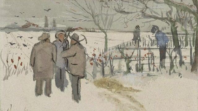 Sketch of Miners in the Snow Winter Enclosed in a Letter from Vincent Van Gogh to Theo Van Gogh