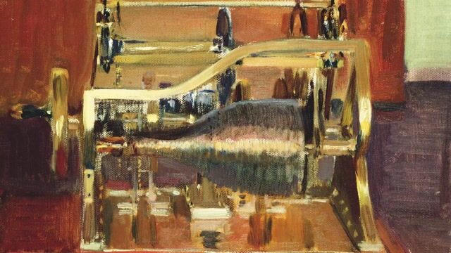 Paintings of the Sorolla Museum Detail of the spindle in the portrait painted by Sorolla