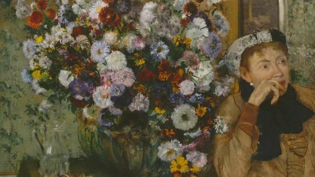 Woman with Chrysanthemums
