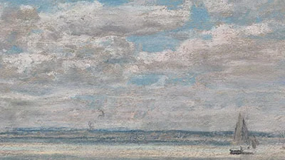 금빛 하늘과 돛단배